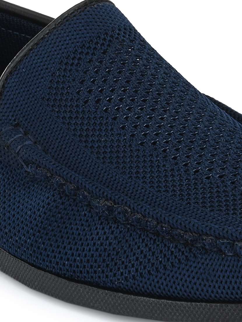 blue synthetic slip on loafers - 18023036 -  Standard Image - 4