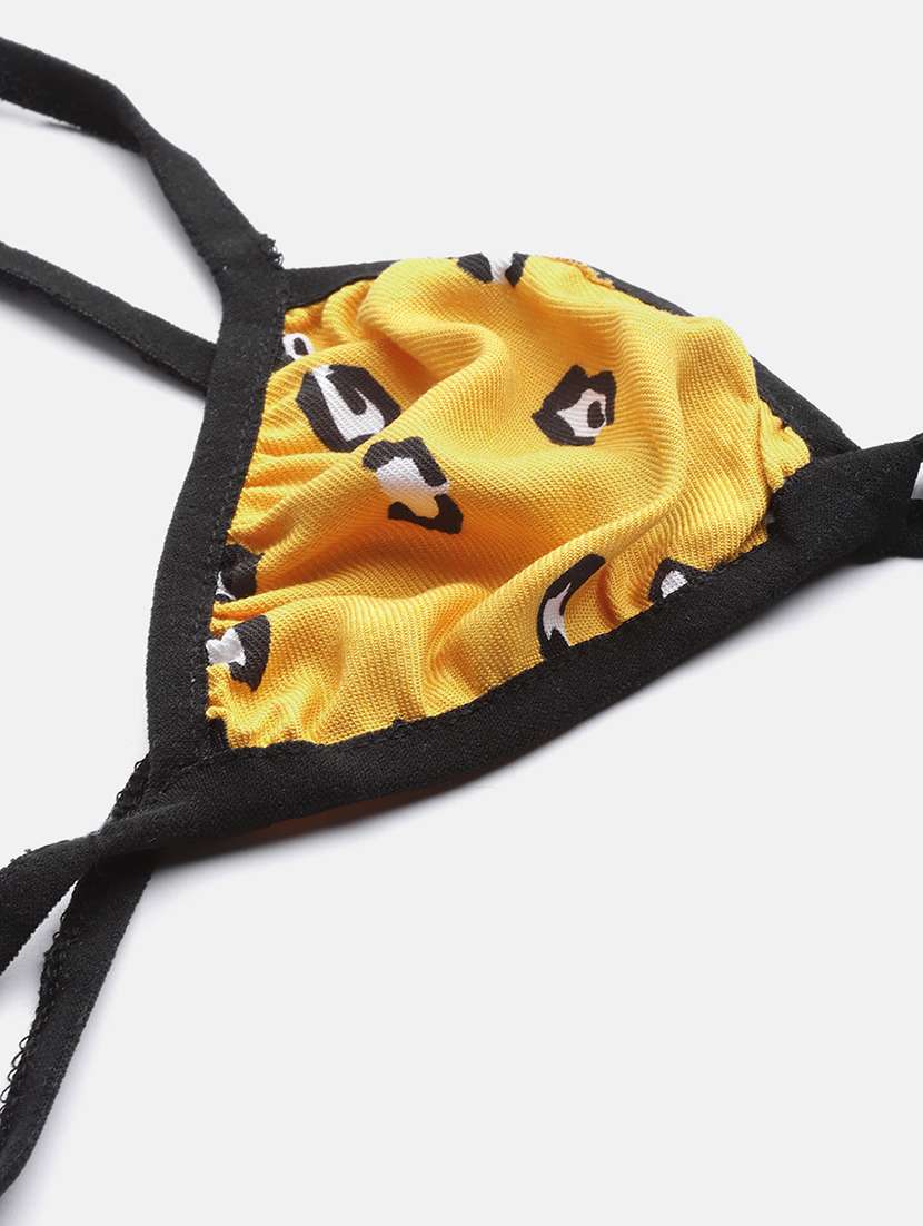 yellow printed babydoll - 18023109 - Standard Image - 4