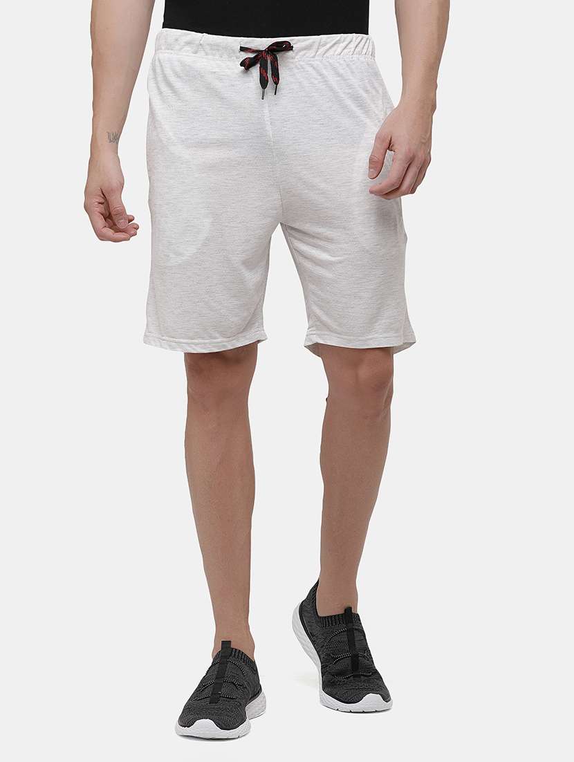 white solid shorts