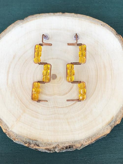 yellow crystal earrings - 18023488 -  Standard Image - 0
