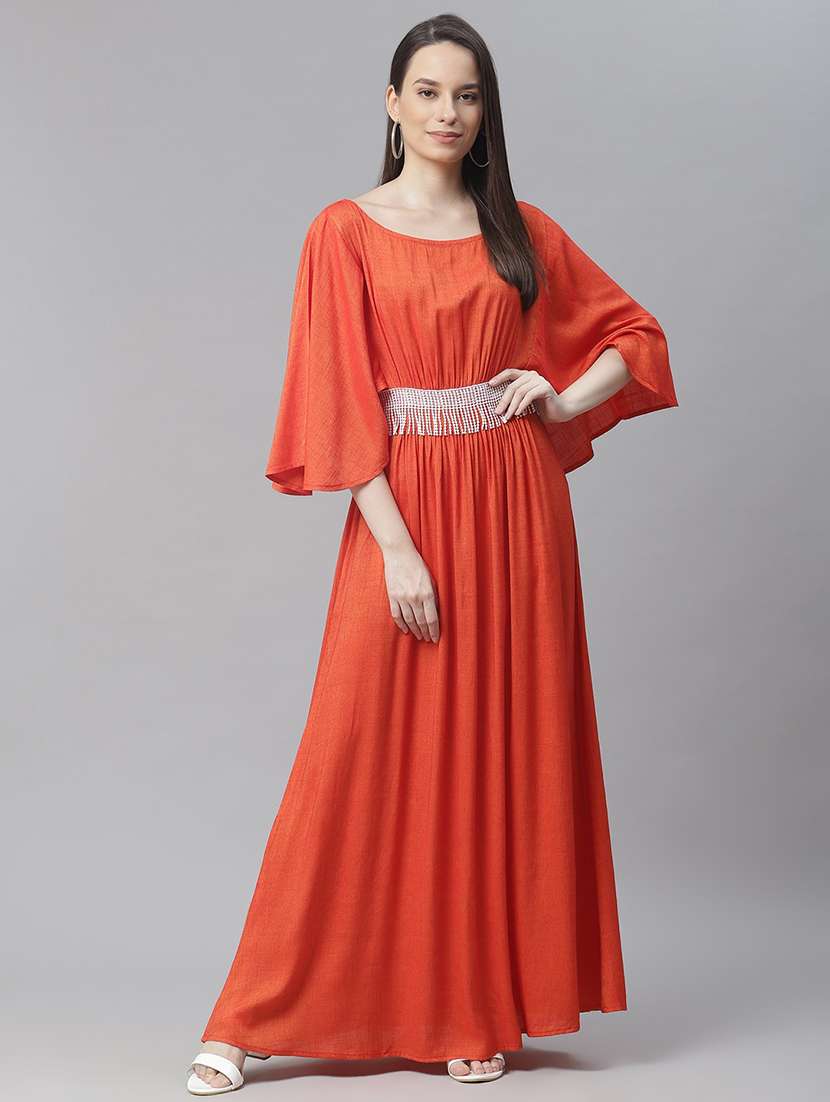 women's fit & flare solid dress