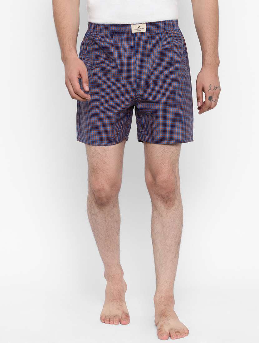 blue checkered boxer
