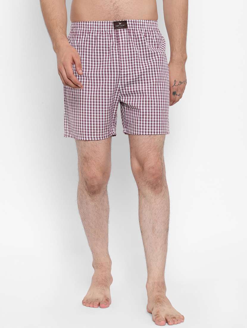 white checkered boxer