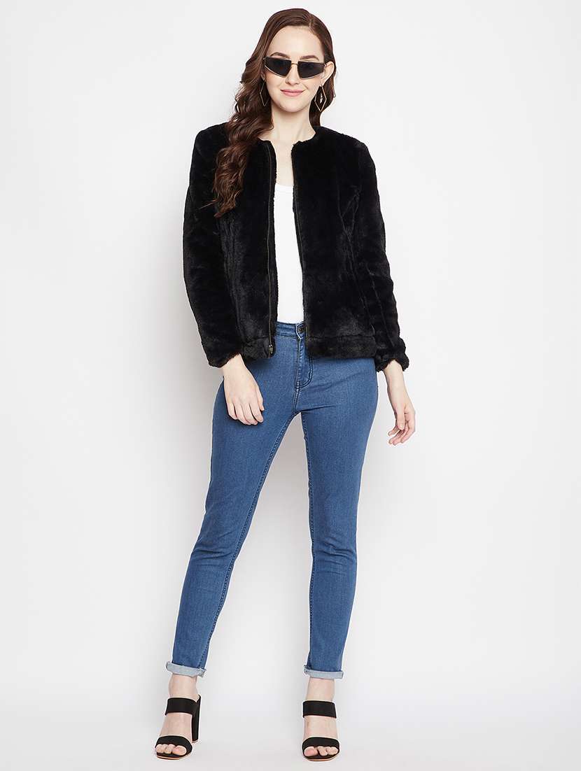 zip up solid casual blazer - 18024998 -  Standard Image - 4