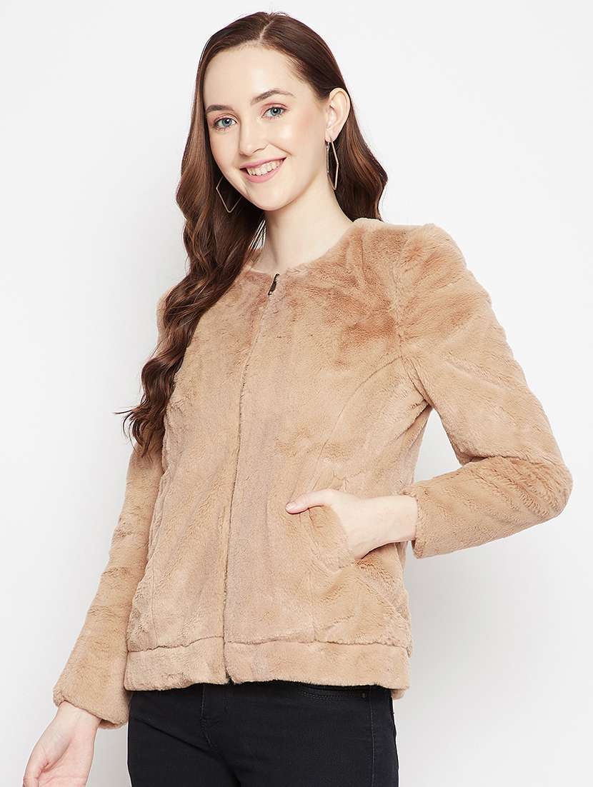 zip up solid casual blazer - 18024999 -  Standard Image - 1