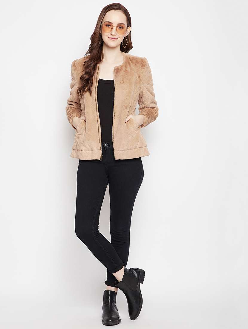 zip up solid casual blazer - 18024999 - Standard Image - 4