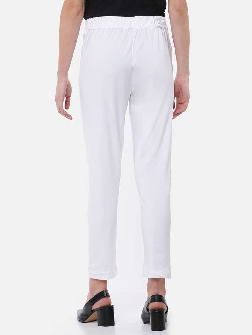 white solid cigarette pants trouser - 18025099 -  Standard Image - 1