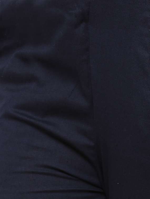 navy blue solid cigarette pants trouser - 18025107 -  Standard Image - 4