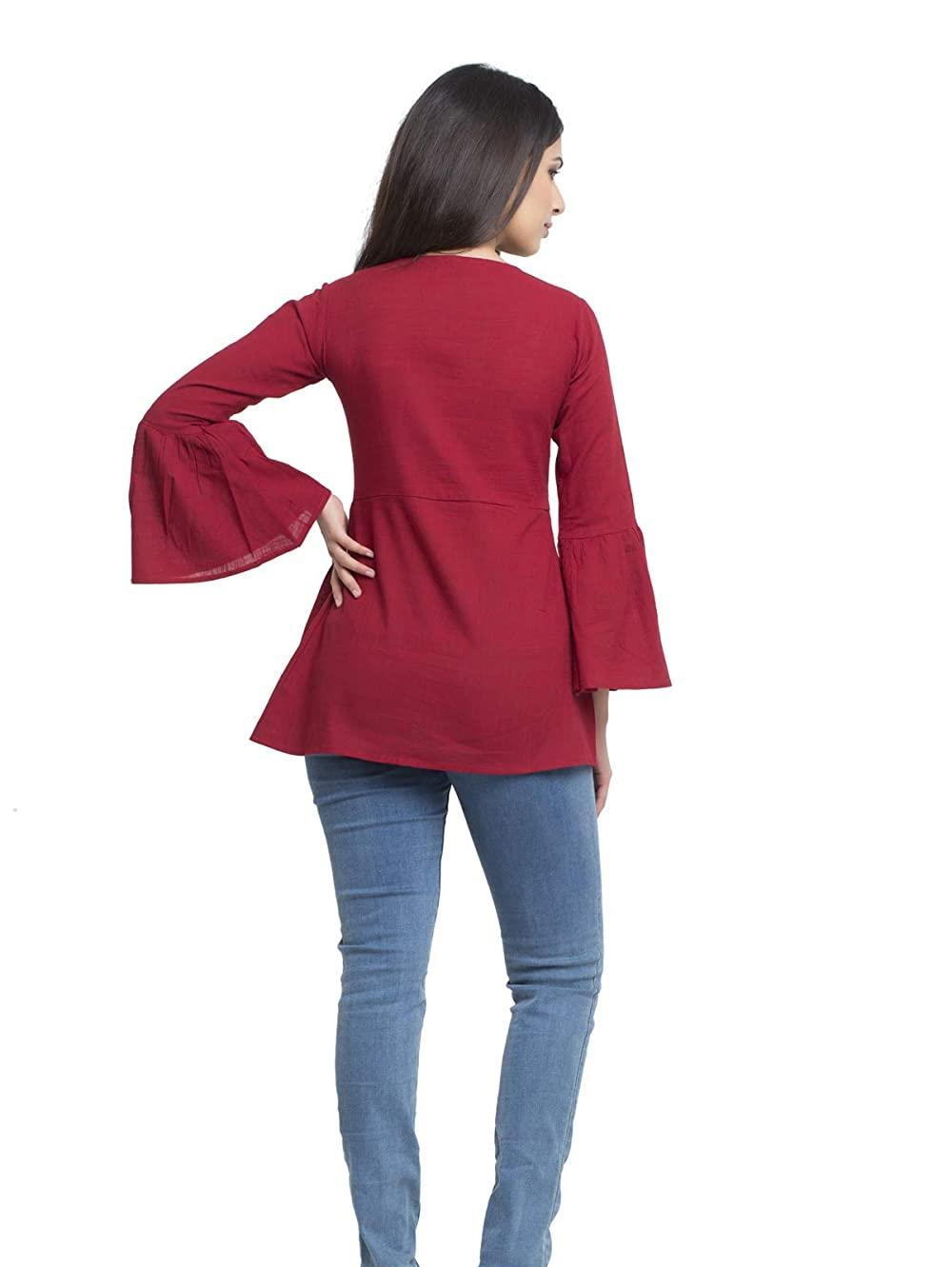 cotrel rayon bell sleeves top - 18025335 - Standard Image - 1