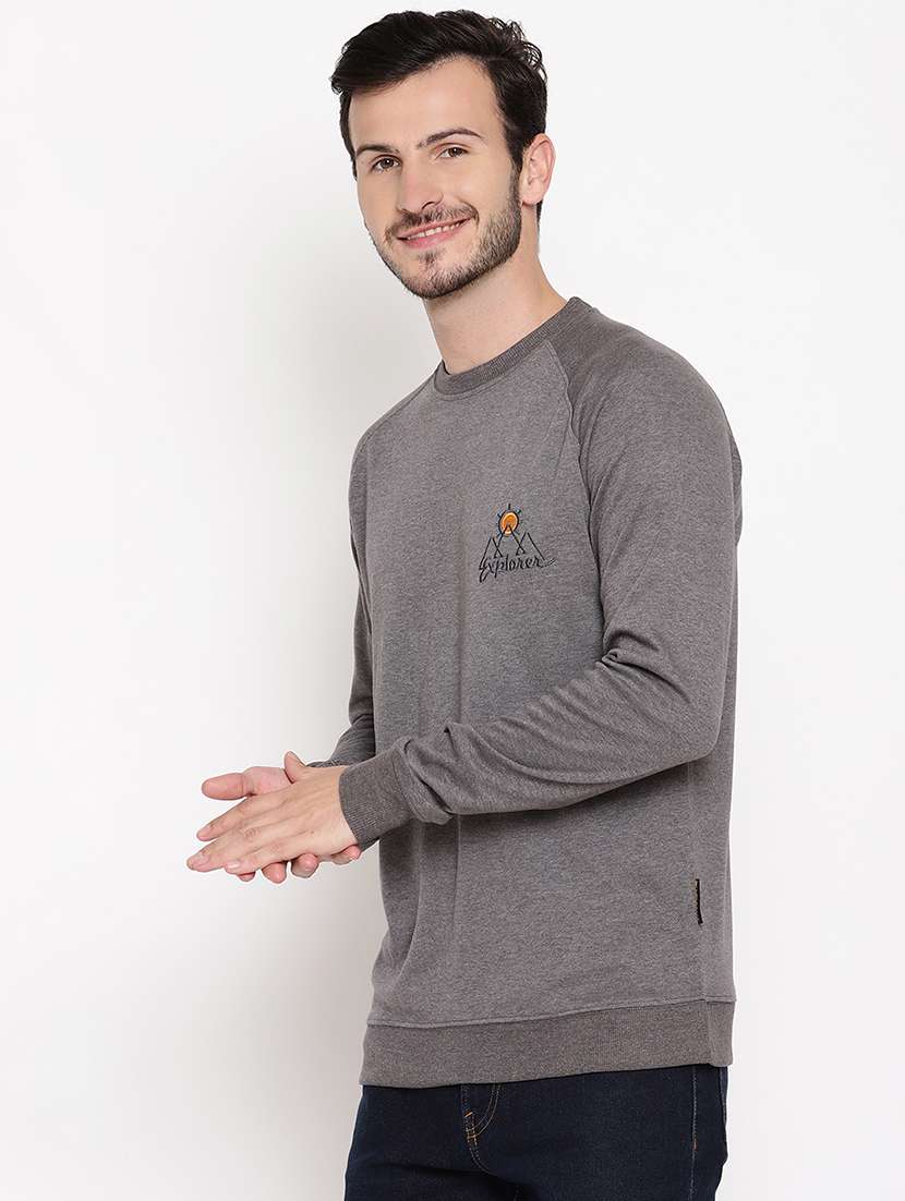 mens placement print sweatshirt - 18025356 -  Standard Image - 1