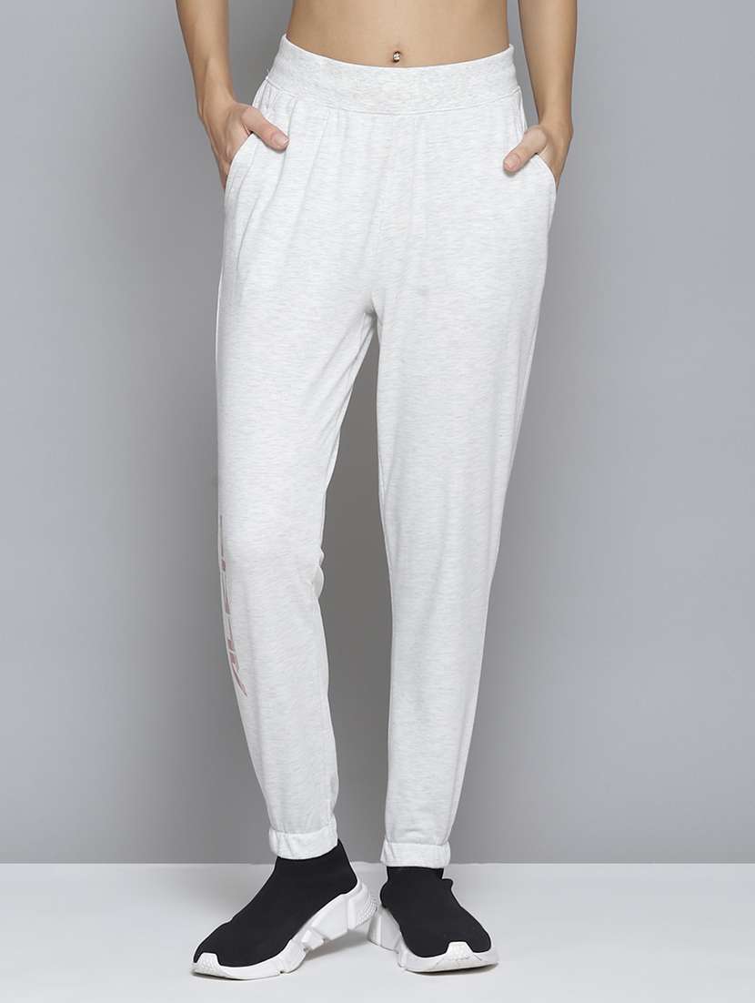 mid rise printed track pant