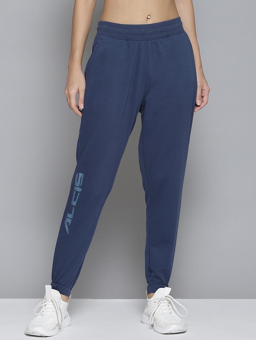 mid rise printed track pant