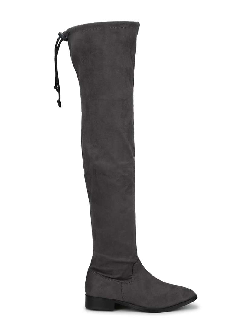 grey knee length boot - 18025802 -  Standard Image - 1