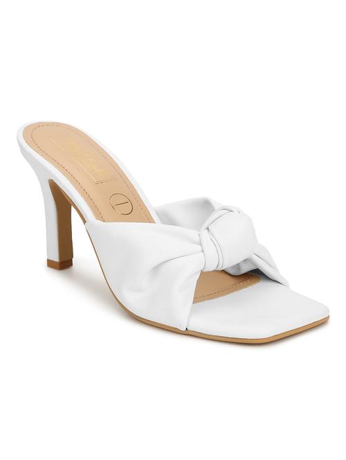white pu mules sandals - 18025856 - Standard Image - 0