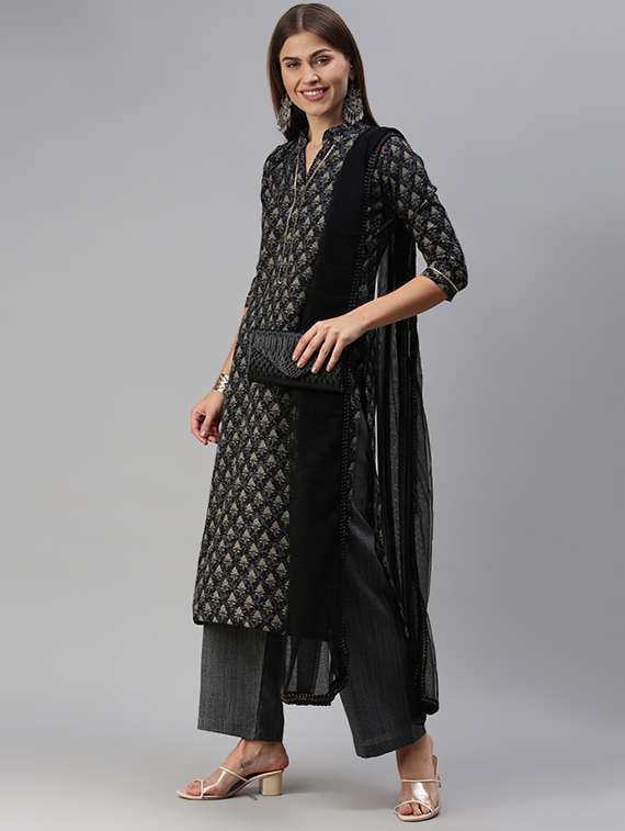 printed unstitched suit set - 18026244 -  Standard Image - 1