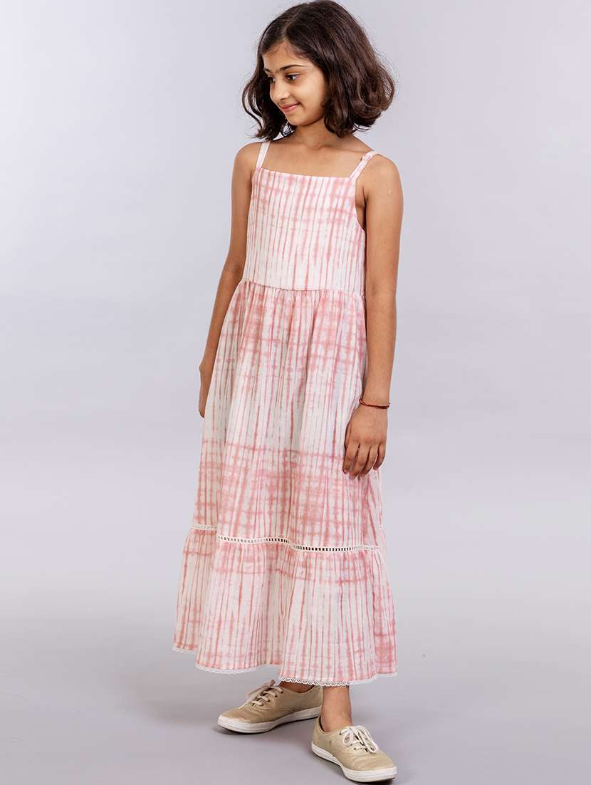 girls shoulder strap sleeveless frock