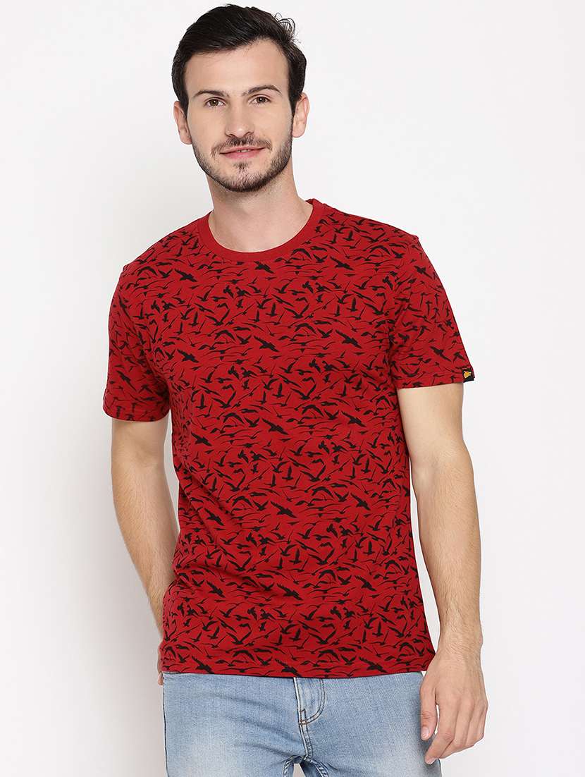 red all over print t-shirt