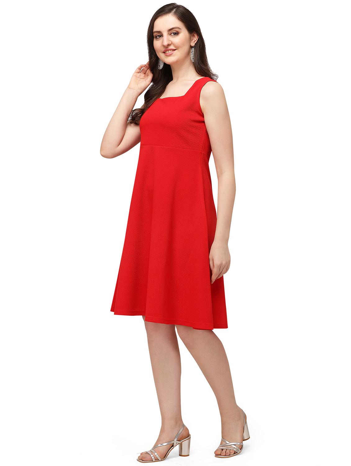 square neck a-line dress - 18026711 - Standard Image - 1