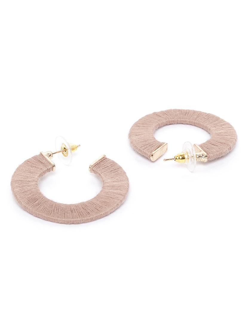 dusty pink circular half hoop earrings - 18026787 - Standard Image - 1