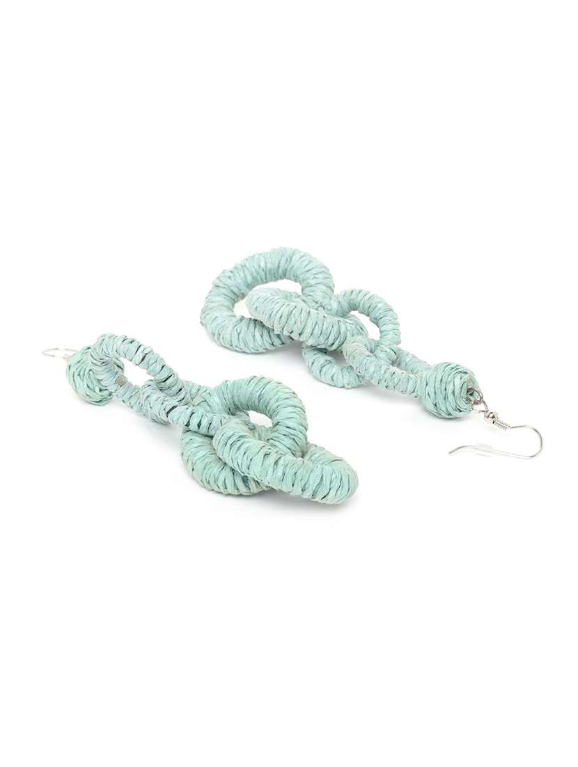 mint green circular drop earrings - 18026815 -  Standard Image - 1