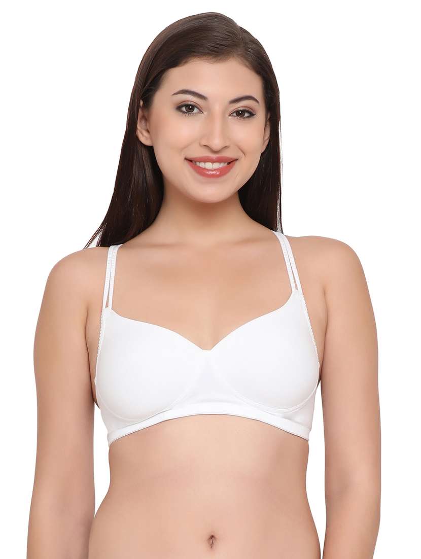 white solid t-shirt bra