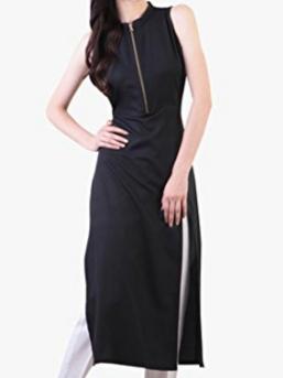 cut sleeve black colour cotton kurti - 18028008 - Standard Image - 1