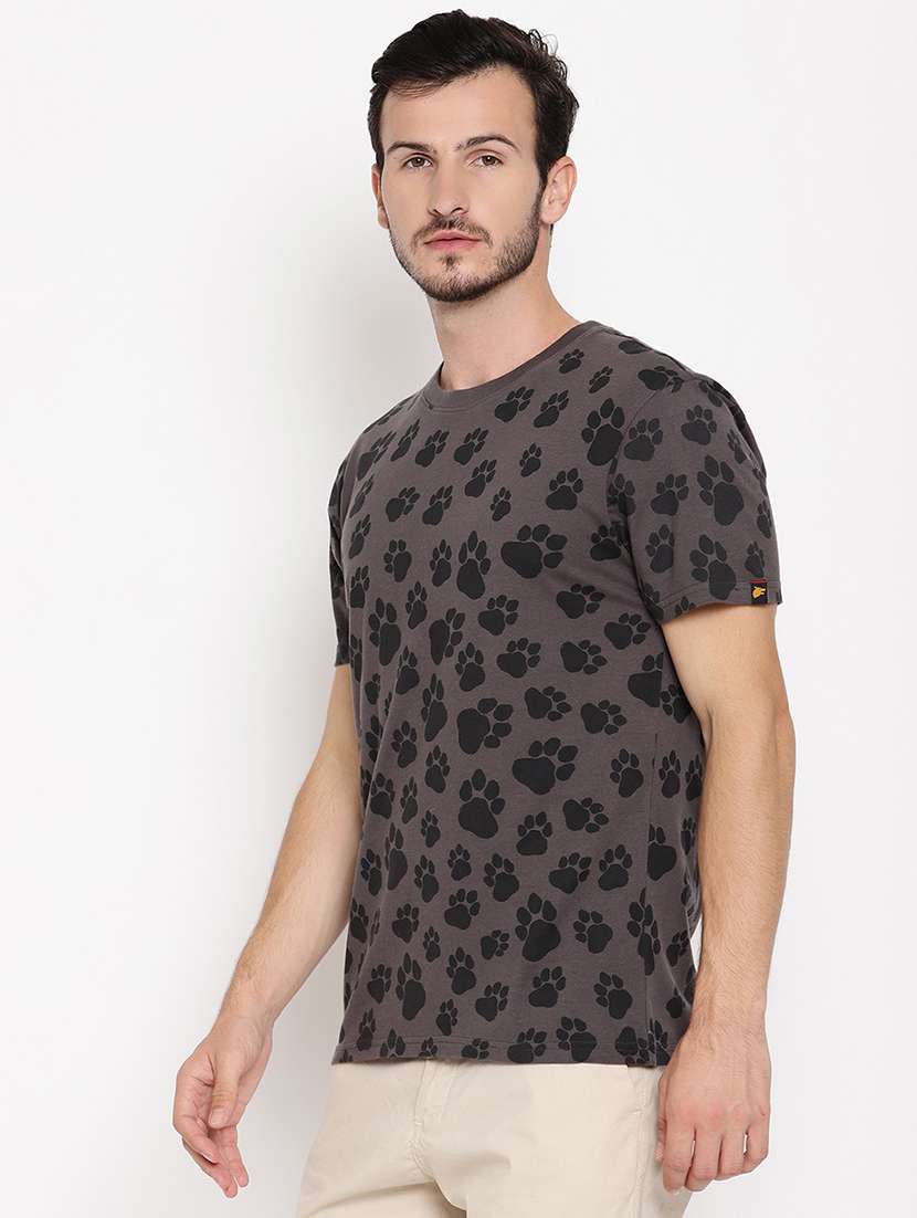 grey all over print t-shirt - 18028018 - Standard Image - 1