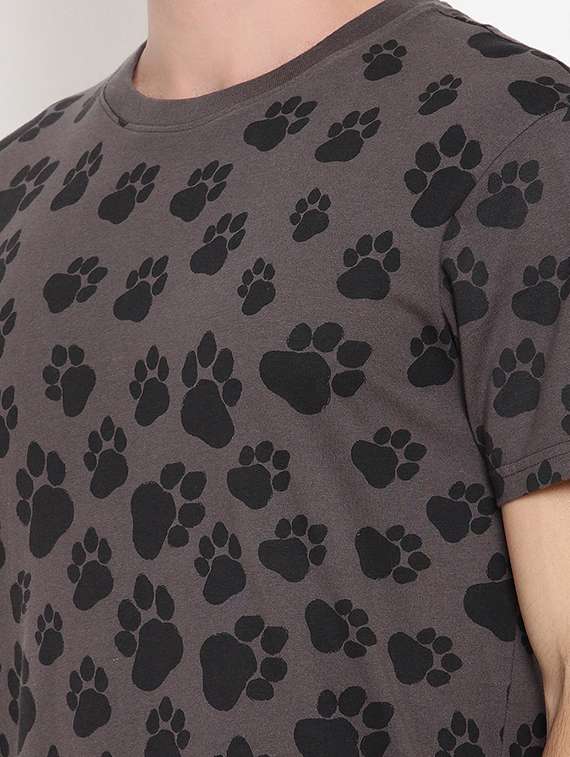 grey all over print t-shirt - 18028018 - Standard Image - 4