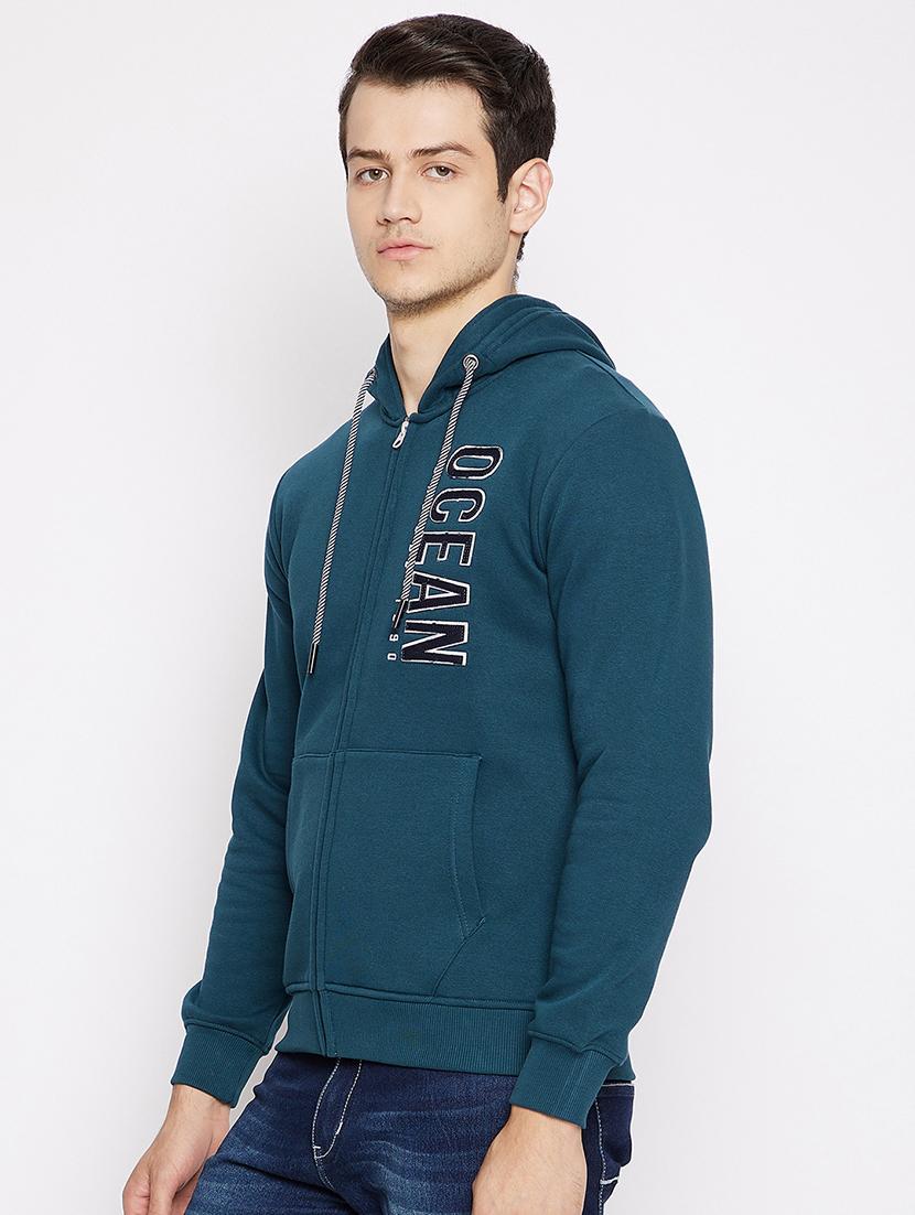 blue cotton blend front print sweatshirt - 18028135 - Standard Image - 1