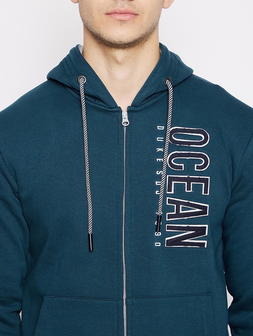 blue cotton blend front print sweatshirt - 18028135 - Standard Image - 4