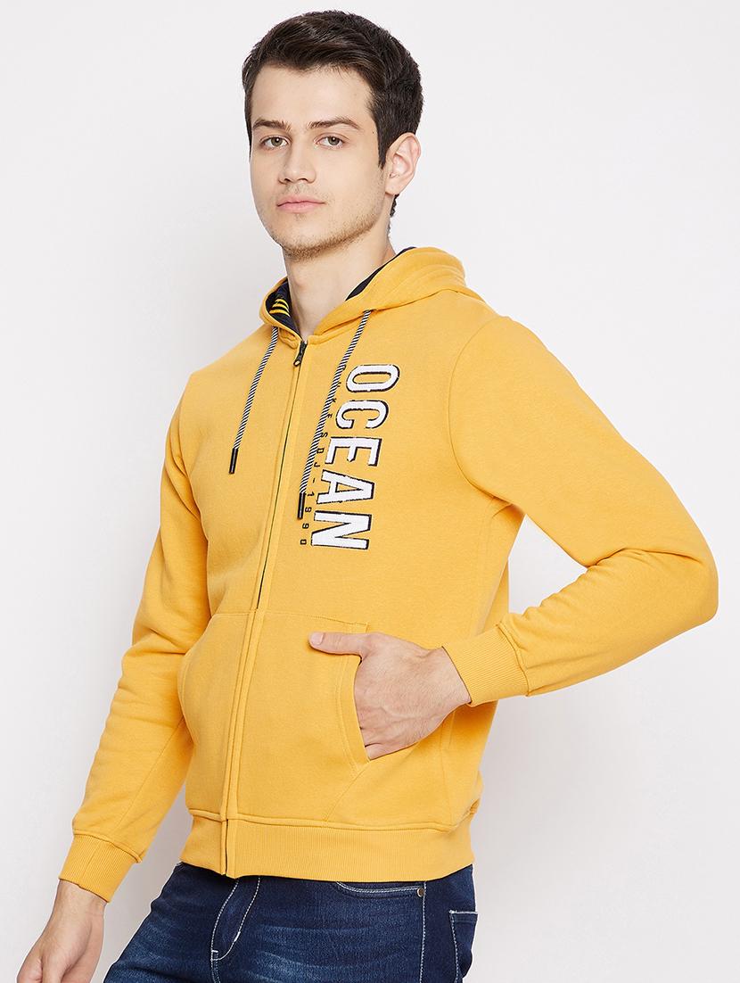 yellow cotton blend front print sweatshirt - 18028136 - Standard Image - 1