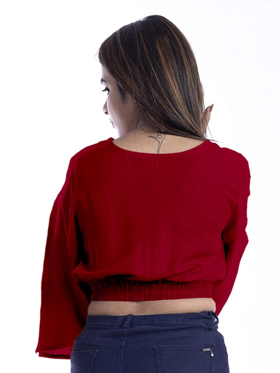 cotrel women crop top rayon - 18028710 - Standard Image - 1