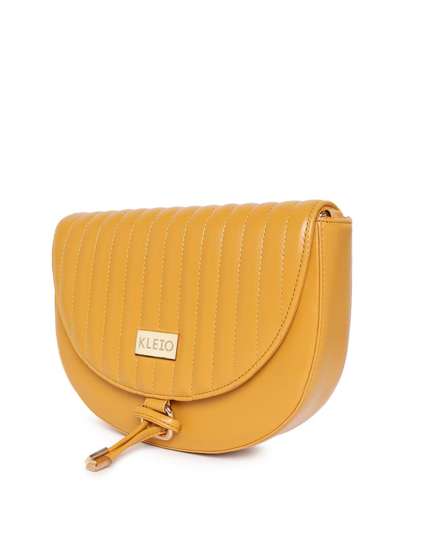 yellow leatherette (pu) sling bag - 18028903 - Standard Image - 4