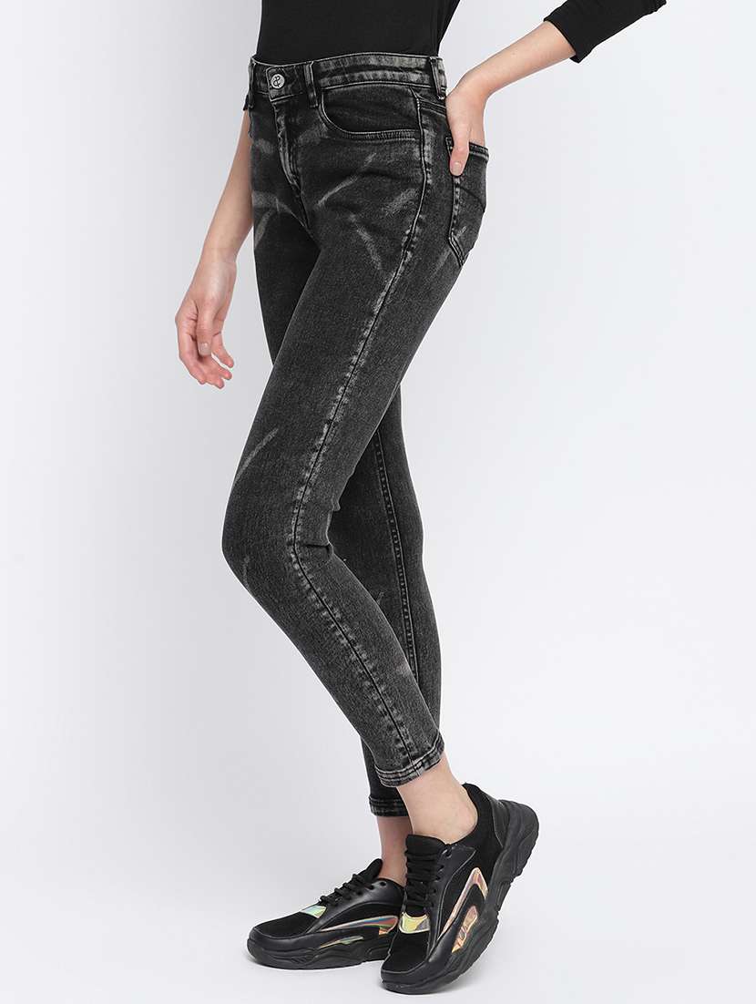 women's laser print slim fit jeans - 18029113 -  Standard Image - 1