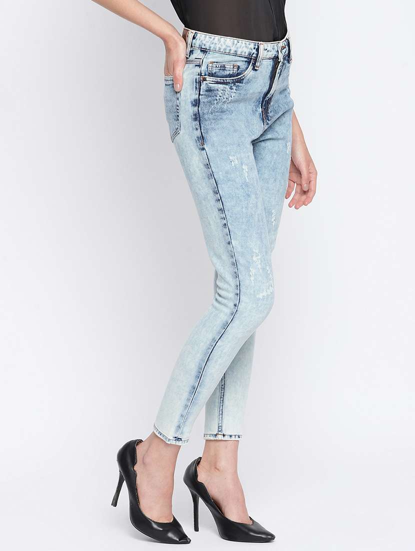 women's distress skinny fit jeans - 18029121 -  Standard Image - 1