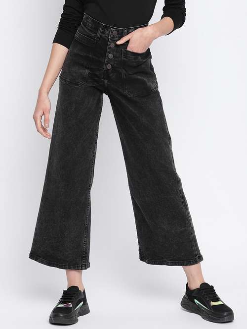 women's plain wide leg jeans - 18029122 - Standard Image - 0