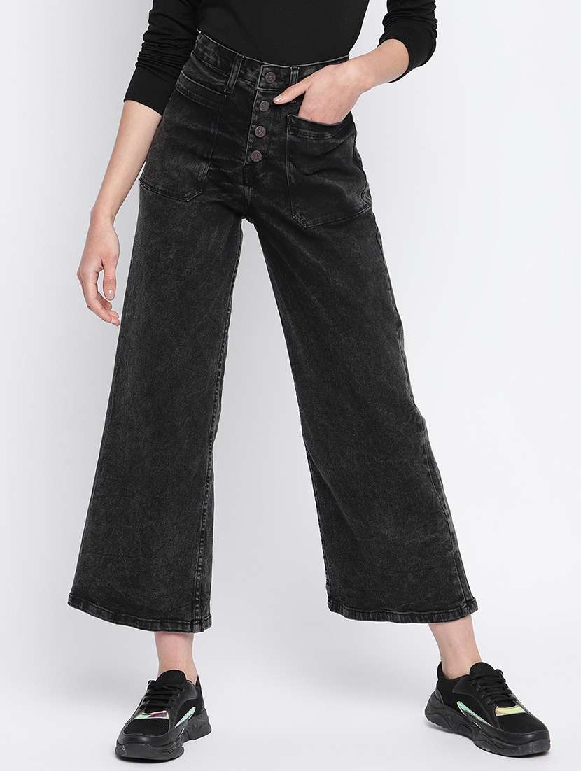 women's plain wide leg jeans - 18029122 - Zoom Image - 0