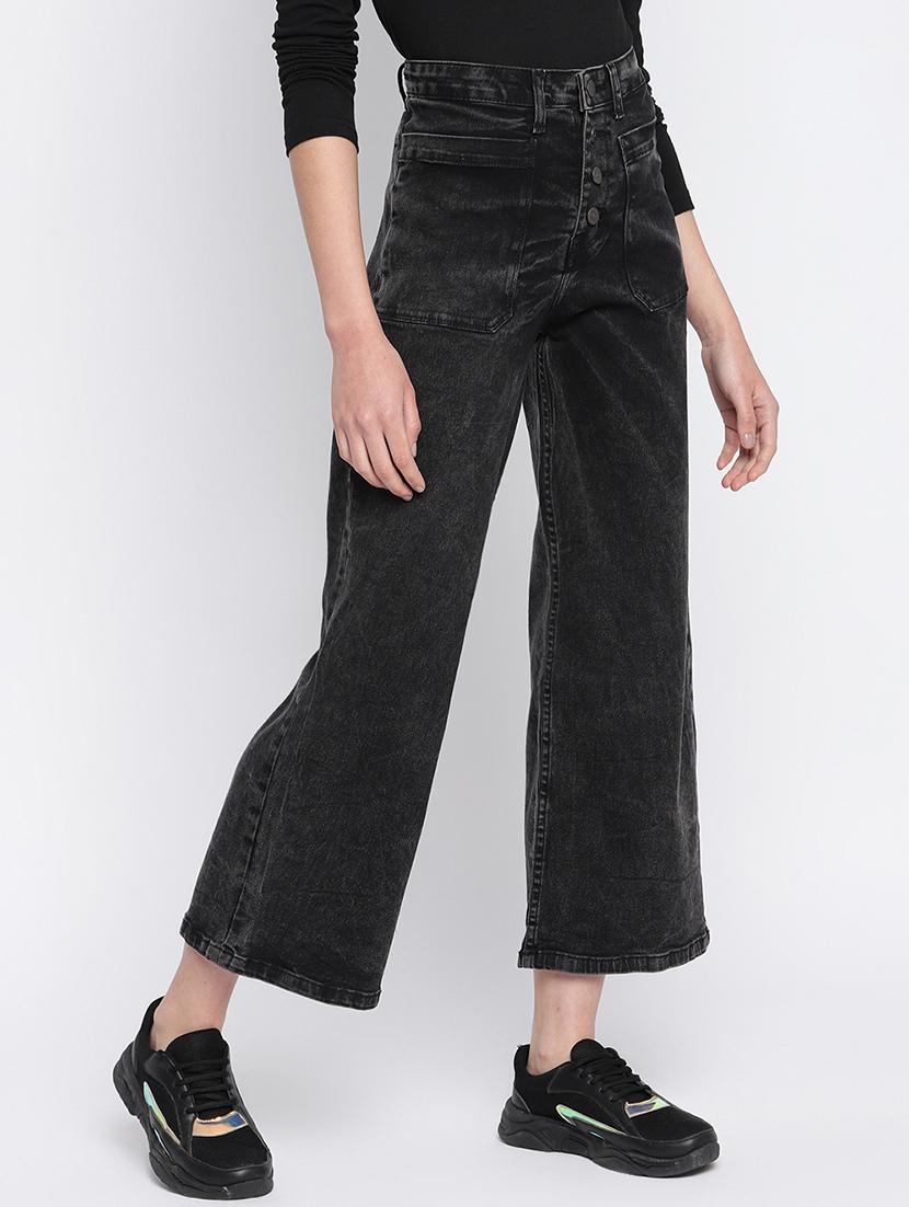 women's plain wide leg jeans - 18029122 - Standard Image - 1