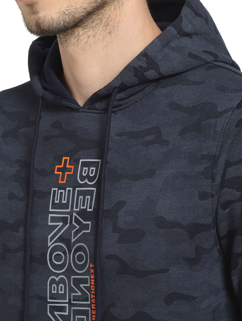 dark blue color men's hooded jacket - 18029344 - Standard Image - 4