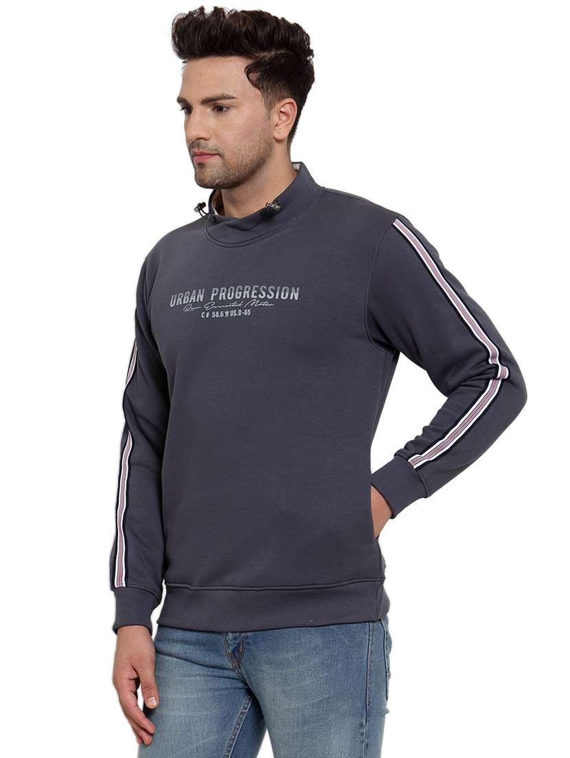 grey cotton front print sweatshirt - 18029354 - Standard Image - 1