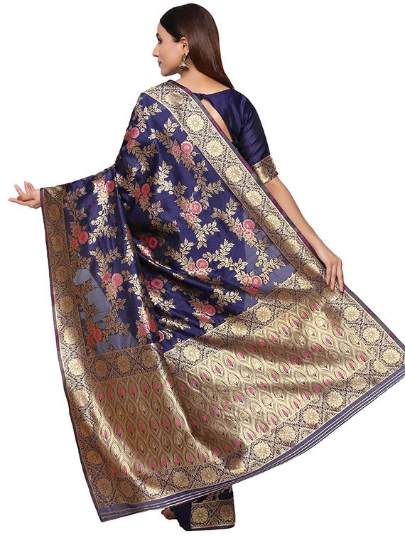 jacquard work banarasi saree with blouse - 18029408 - Standard Image - 1
