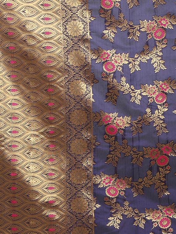 jacquard work banarasi saree with blouse - 18029408 - Standard Image - 4