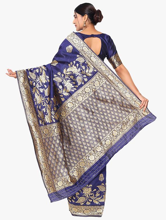 jacquard work banarasi saree with blouse - 18029409 - Standard Image - 1