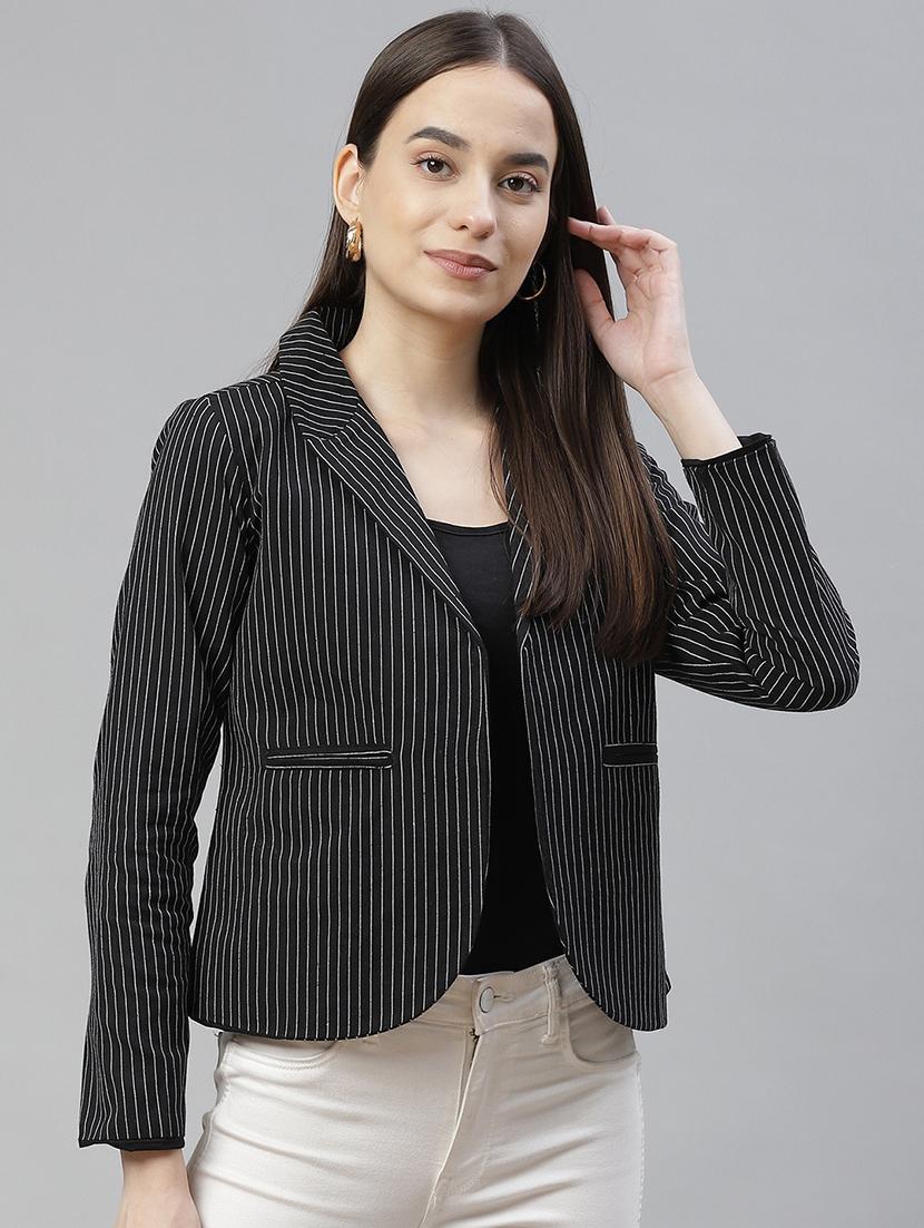 lapel neck striped formal blazer - 18029738 - Zoom Image - 0
