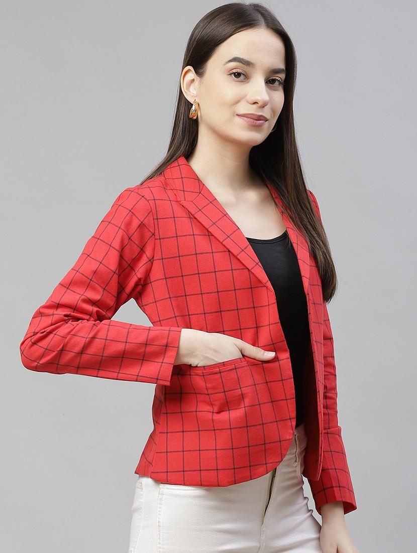 lapel neck checkered formal blazer - 18029739 - Standard Image - 1