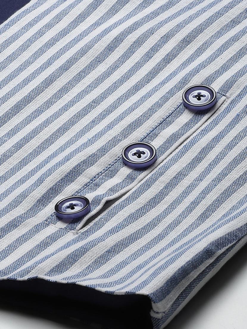 mandarin neck striped jacket - 18029750 - Standard Image - 4