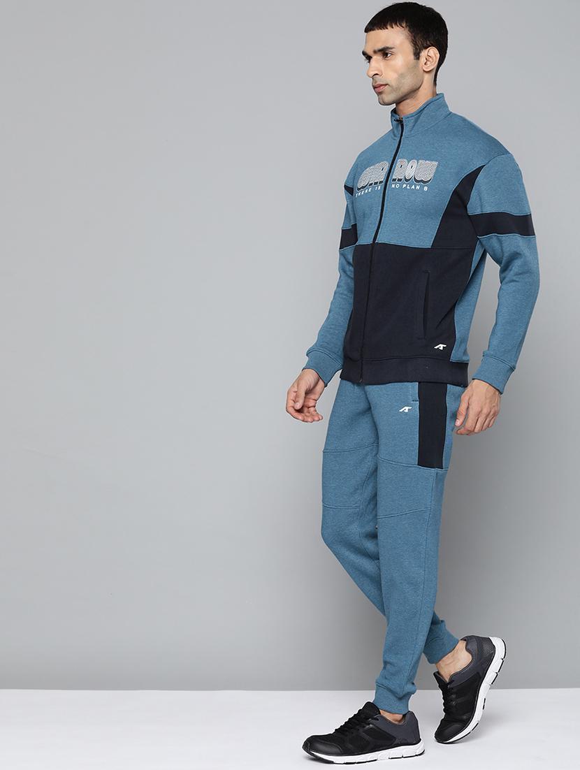 blue color block track suit - 18030051 - Standard Image - 1