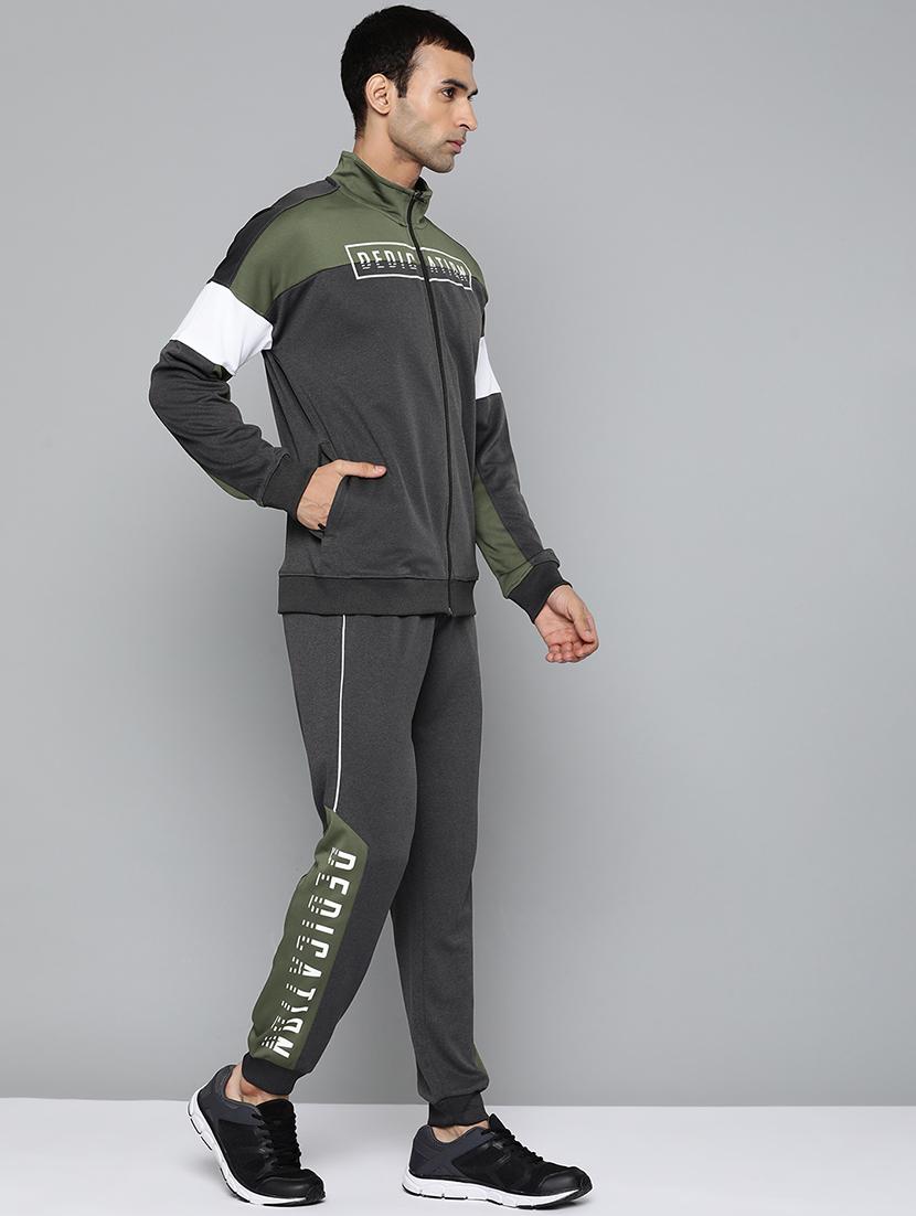 grey color block track suit - 18030053 -  Standard Image - 1