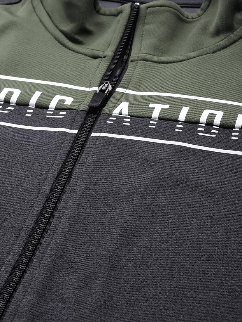 grey color block track suit - 18030053 - Standard Image - 4