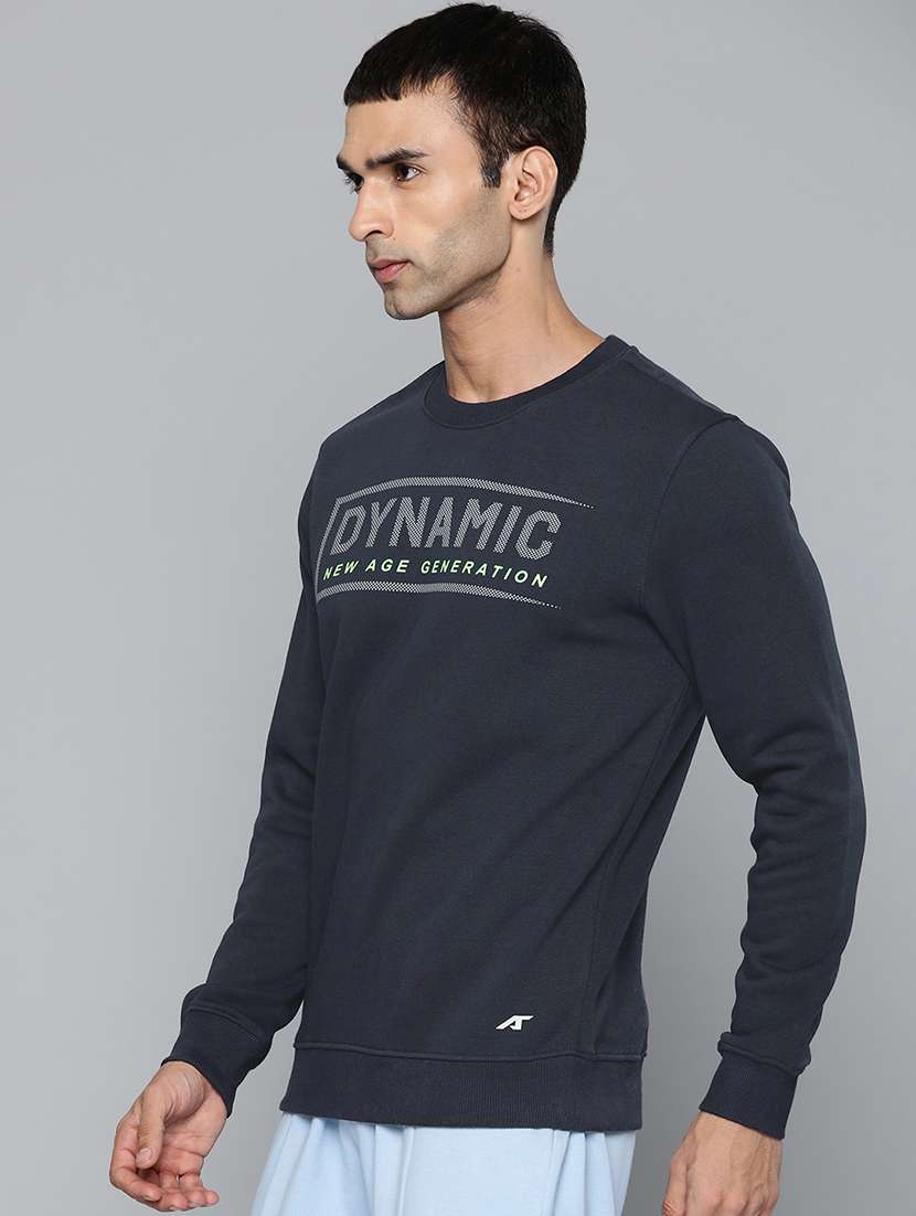 navy blue printed sweatshirt - 18030058 -  Standard Image - 1